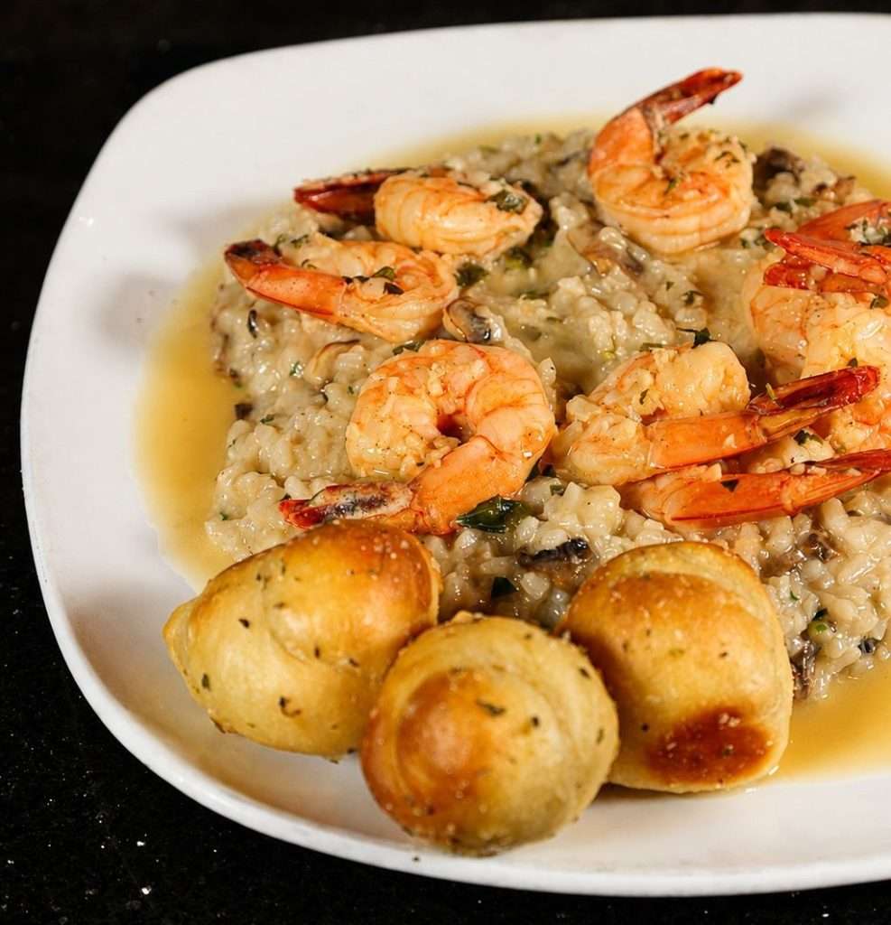 Shrimp Scampi with Mushroom Risotto